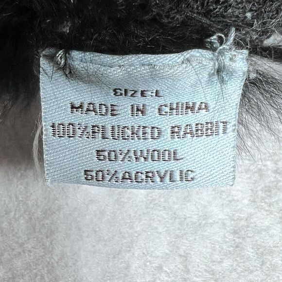 Barami Shawl Large Black Plucked Rabbit Fur Asymmetrical Poncho Wrap Shawl Cape - Picture 9 of 10